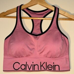 Calvin Klein Performance Sports Bra, Size Large, Pink